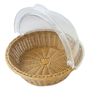 BROWN POLYPROPYLENE WICKER EFFECT BASKET WITH DOME (Garcia de pou)