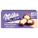 MILK-FILLED BISCUITS WHITE CHOCOLATE COATING MINI STARS (MILKA)