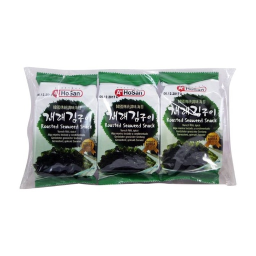 SNACK SPICY ROASTED SEAWEED PACK OF 3 (HOSAN)