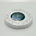 [18033] WHITE ROUND LACE DOILY 10 CM (METRO PRO)