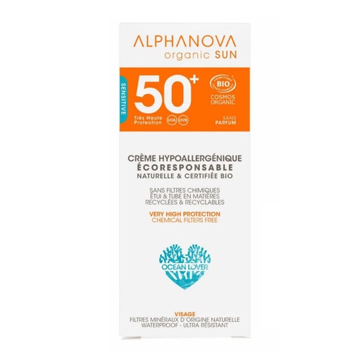 [3760075071325] SUN CREAM  BIO HYPOALLERGENIQUE FACE SPF50+ (ALPHANOVA)