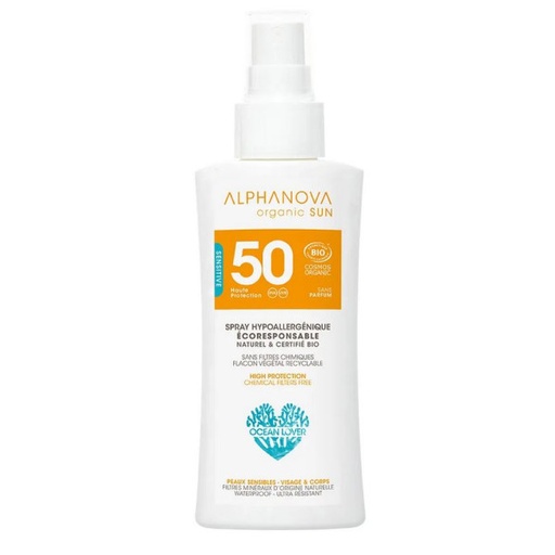 [3760075071790] SUN CREAM HYPOALLERGENIQUE SPRAY TRAVEL SIZE SPF50 (ALPHANOVA)