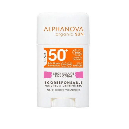 [3760075071776] SUNSCREEN STICK PINK FACE SPF50 (ALPHANOVA)