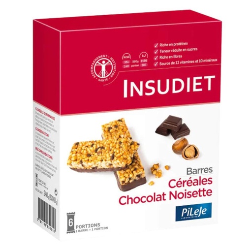 INSUDIET CHOCOLATE HAZELNUT CEREAL BARS (PILEJE)