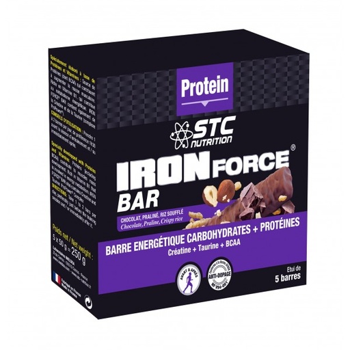 [3700225605109] IRON FORCE BAR CHOCOLATE PRALINE RICE BREATH (STC NUTRITION)