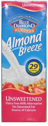 ALMOND MILK BREEZE UNSWEETENED (BLUE DIAMONDS)