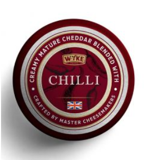 [239910] WAXED MATURE CHEDDAR CHILI FLAVOUR (WYKE FARMS)