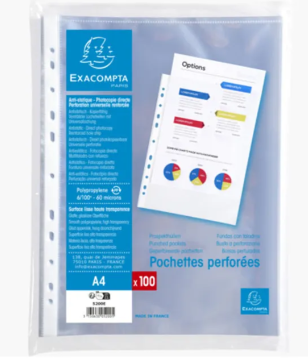 TRANSPARENT PLASTIC PERFORATED POUCH A4 (EXACOMPTA)