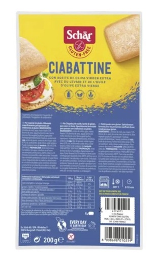 BREAD CIABATTA GLUTEN FREE (SCHAR)