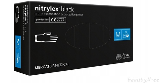 GLOVES NITRILE BLACK SIZE M NITRYLEX (MERCATOR MEDICAL)