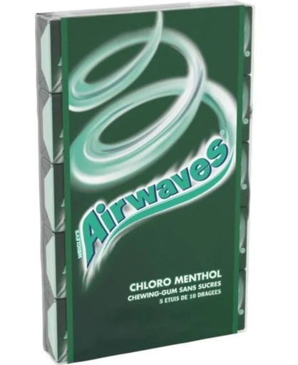 CHEWING GUM CHLORO MENTHOL NO SUGAR (AIRWAVES)