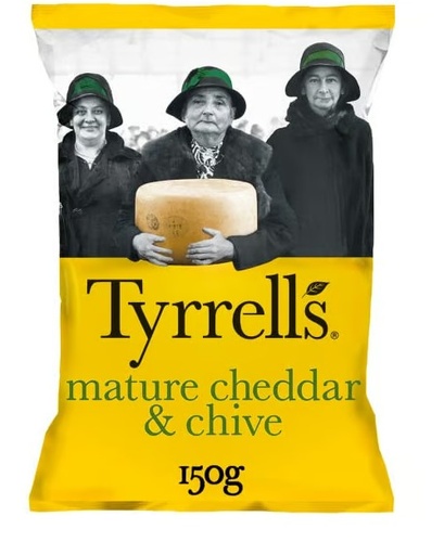 CRISPS MATURE CHEDDAR AND CHIVE (TYRRELL'S)