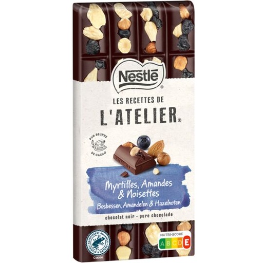 DARK CHOCOLATE WITH BLUEBERRIES, ALMONDS AND HAZELNUTS (NESTLE)